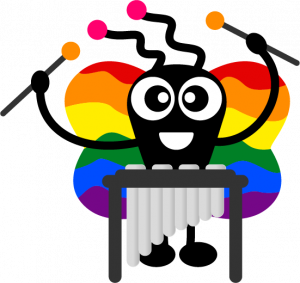 papillon avec un xylophone